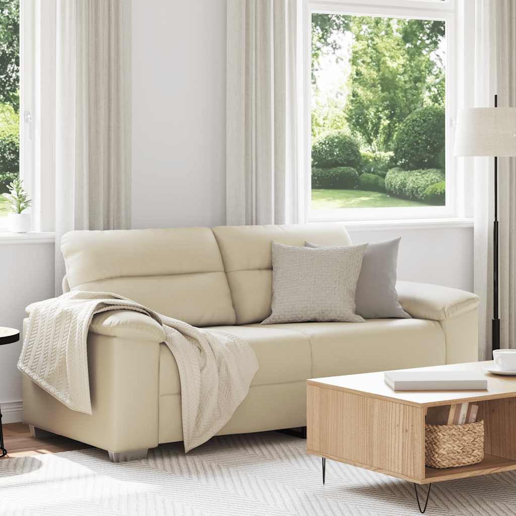 2-Sitzer-Sofa Creme 140 cm Kunstleder