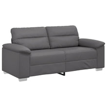 2-Sitzer-Sofa Grau 140 cm Kunstleder
