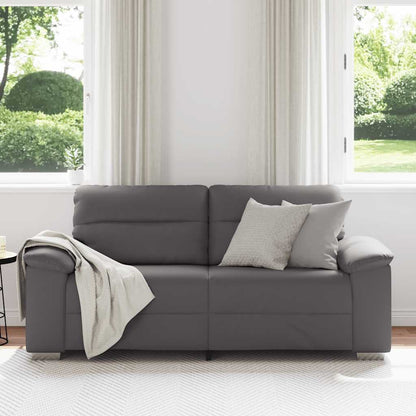 2-Sitzer-Sofa Grau 140 cm Kunstleder