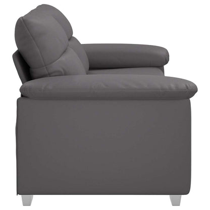 2-Sitzer-Sofa Grau 140 cm Kunstleder