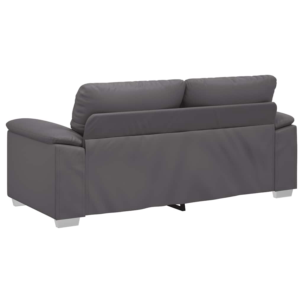 2-Sitzer-Sofa Grau 140 cm Kunstleder