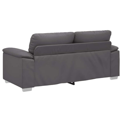 2-Sitzer-Sofa Grau 140 cm Kunstleder
