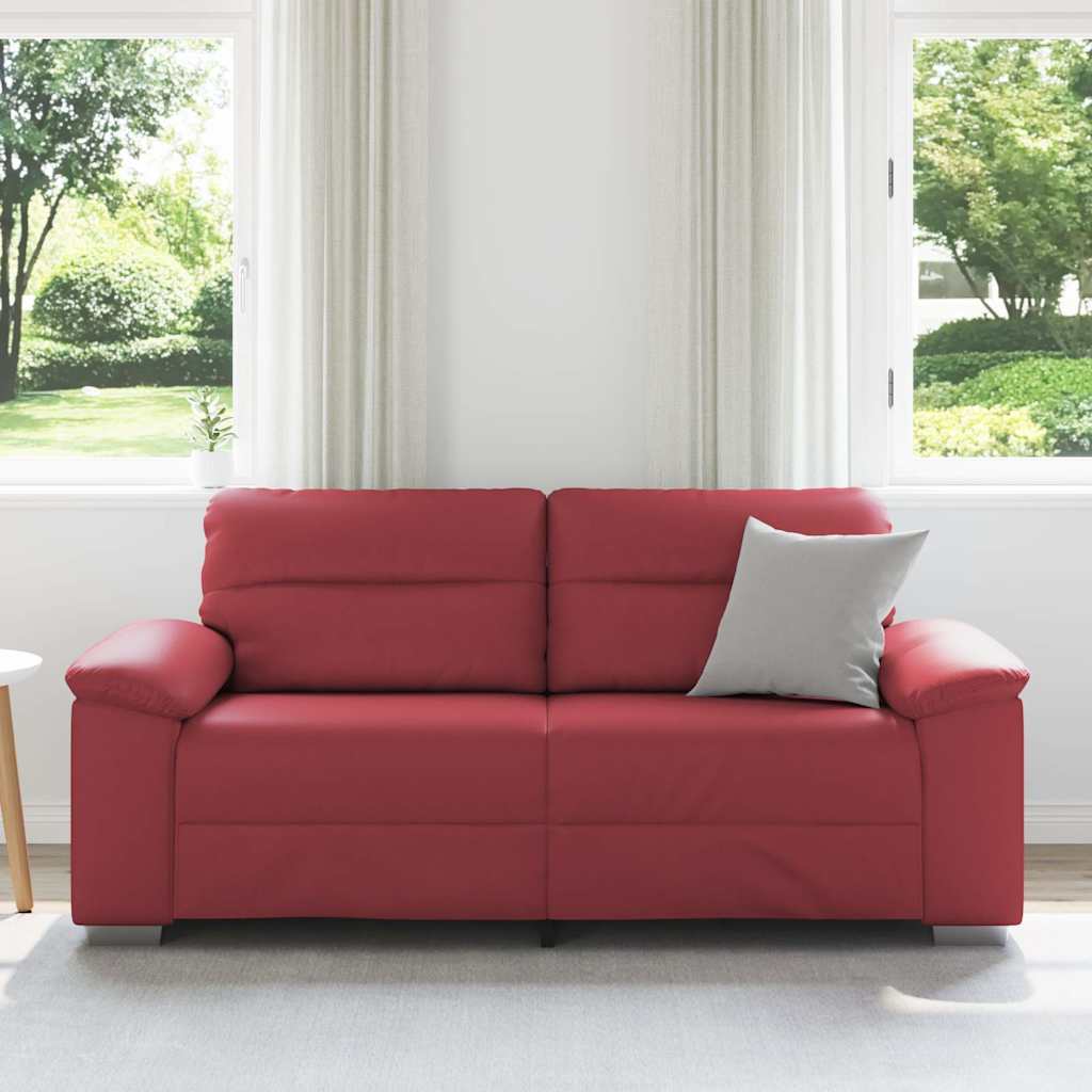 2-Sitzer-Sofa Weinrot 140 cm Kunstleder