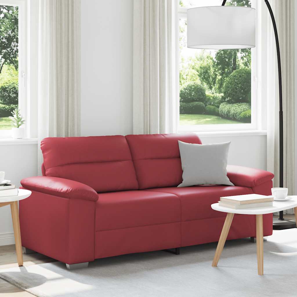 2-Sitzer-Sofa Weinrot 140 cm Kunstleder