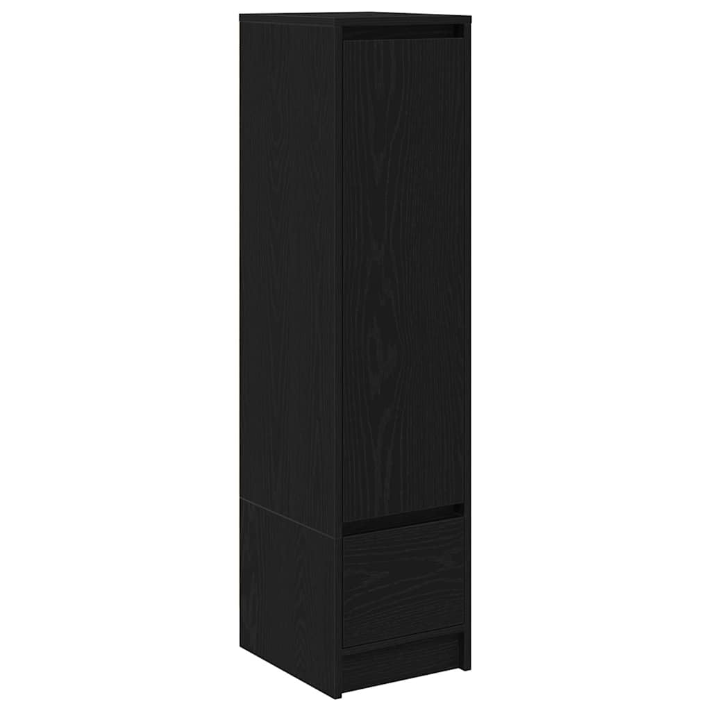 Highboard Schwarz Eichen-Optik 29,5x34x119,5 cm Holzwerkstoff