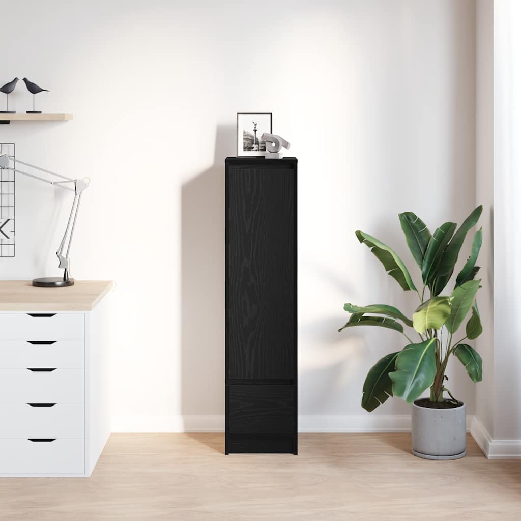 Highboard Schwarz Eichen-Optik 29,5x34x119,5 cm Holzwerkstoff