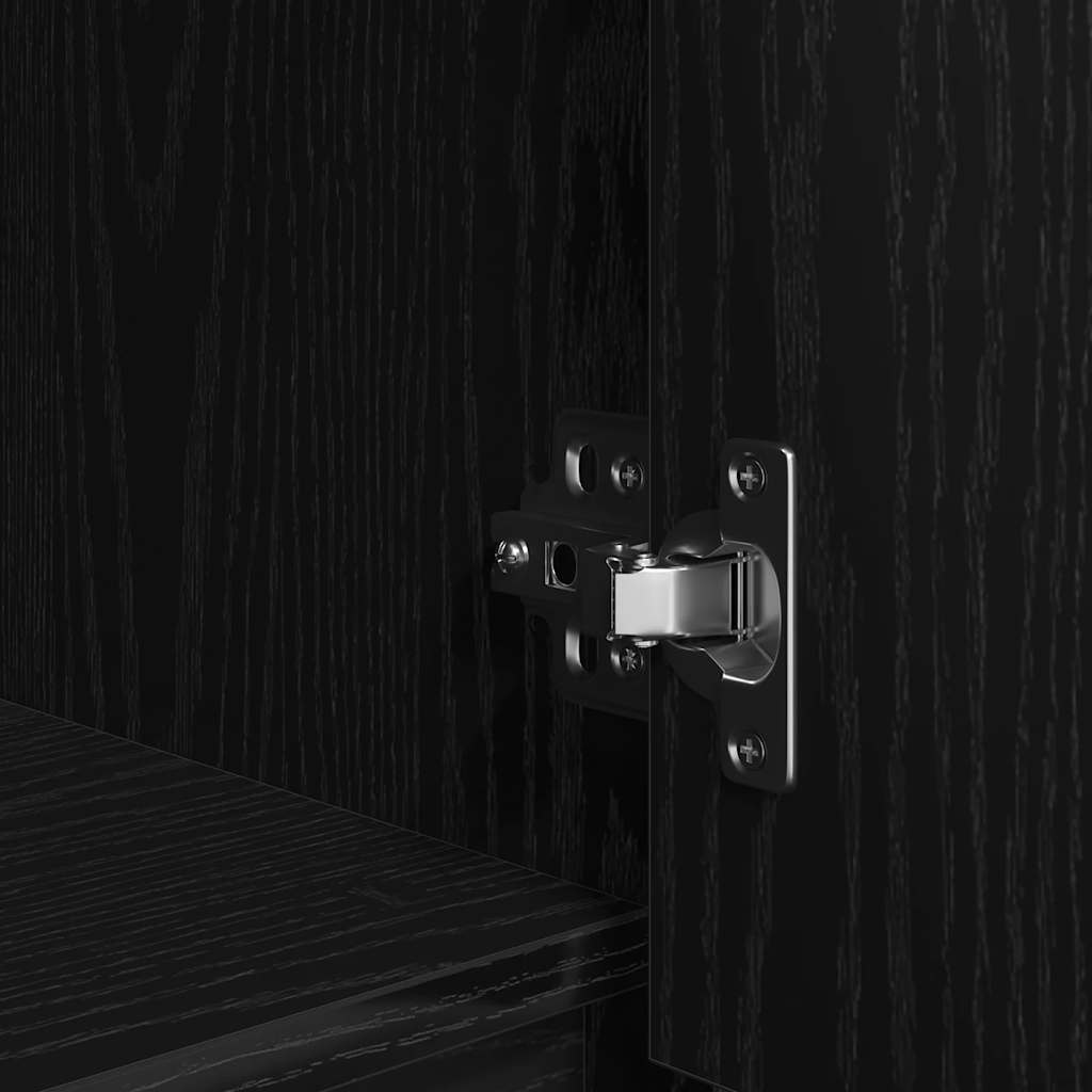 Highboard Schwarz Eichen-Optik 29,5x34x119,5 cm Holzwerkstoff