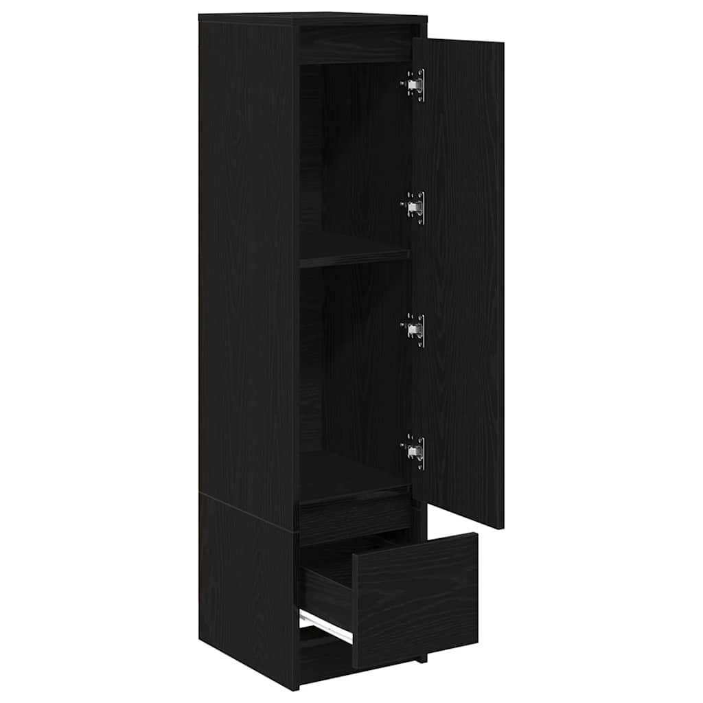 Highboard Schwarz Eichen-Optik 29,5x34x119,5 cm Holzwerkstoff