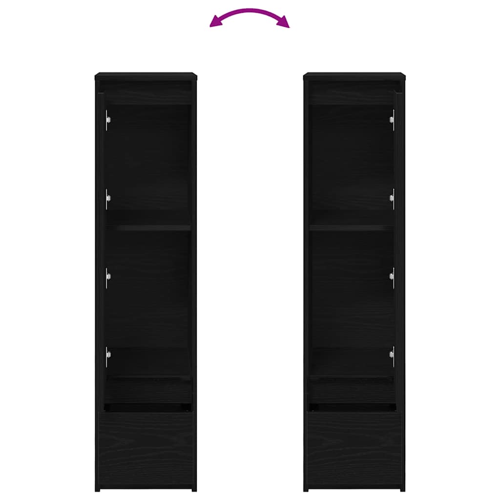 Highboard Schwarz Eichen-Optik 29,5x34x119,5 cm Holzwerkstoff