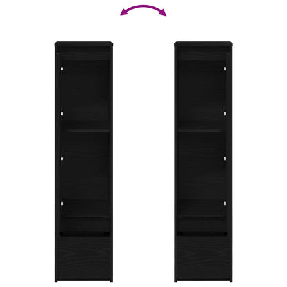 Highboard Schwarz Eichen-Optik 29,5x34x119,5 cm Holzwerkstoff