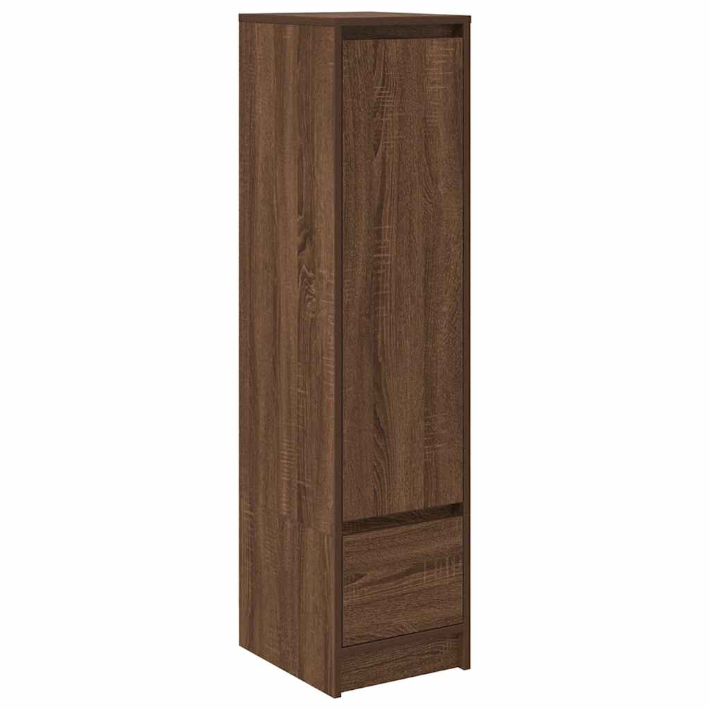 Highboard Braun Eichen-Optik 29,5x34x119,5 cm Holzwerkstoff