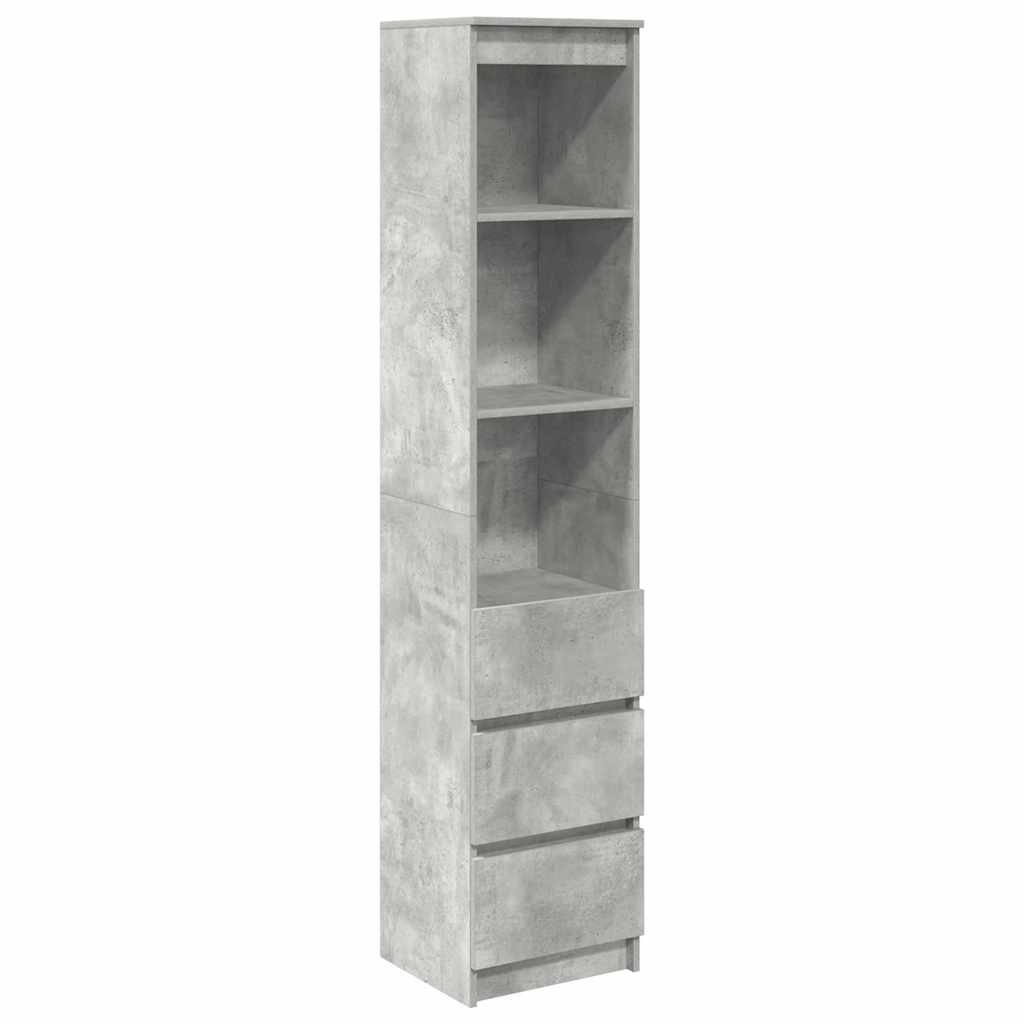 Highboard Betongrau 37,5x35x180 cm Holzwerkstoff