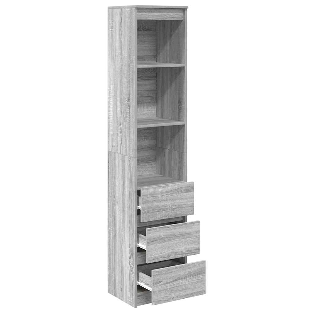Highboard Grau Sonoma 37,5x35x180 cm Holzwerkstoff