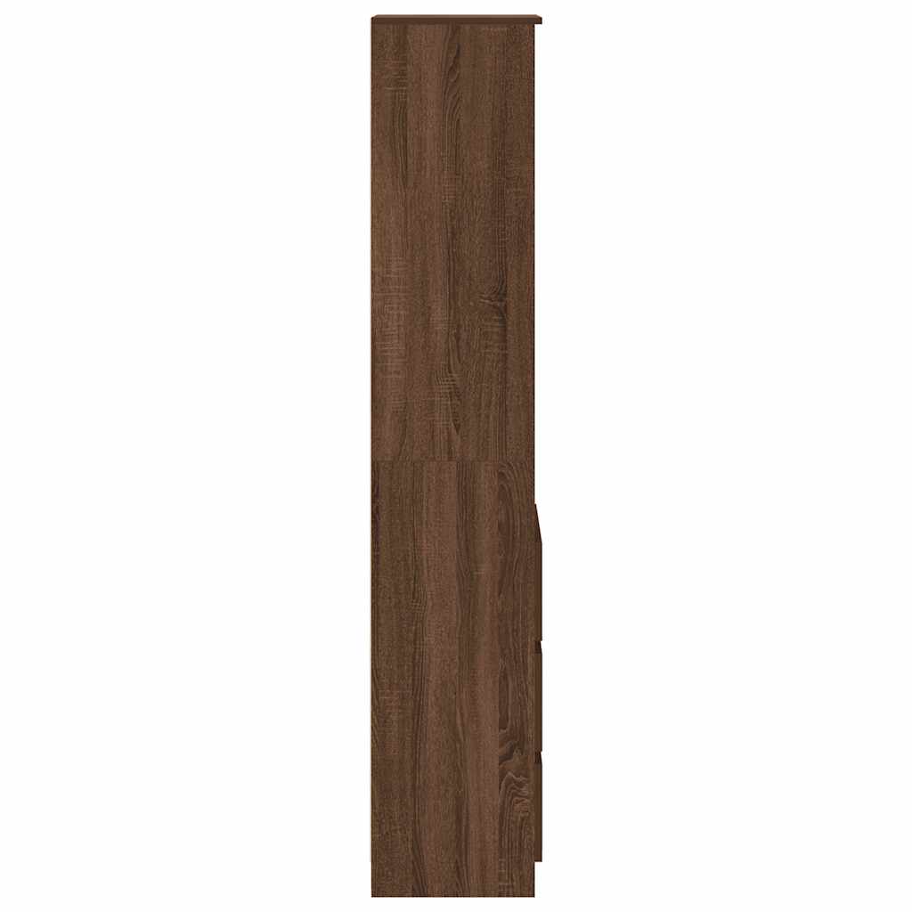 Highboard Braun Eichen-Optik 37,5x35x180 cm Holzwerkstoff