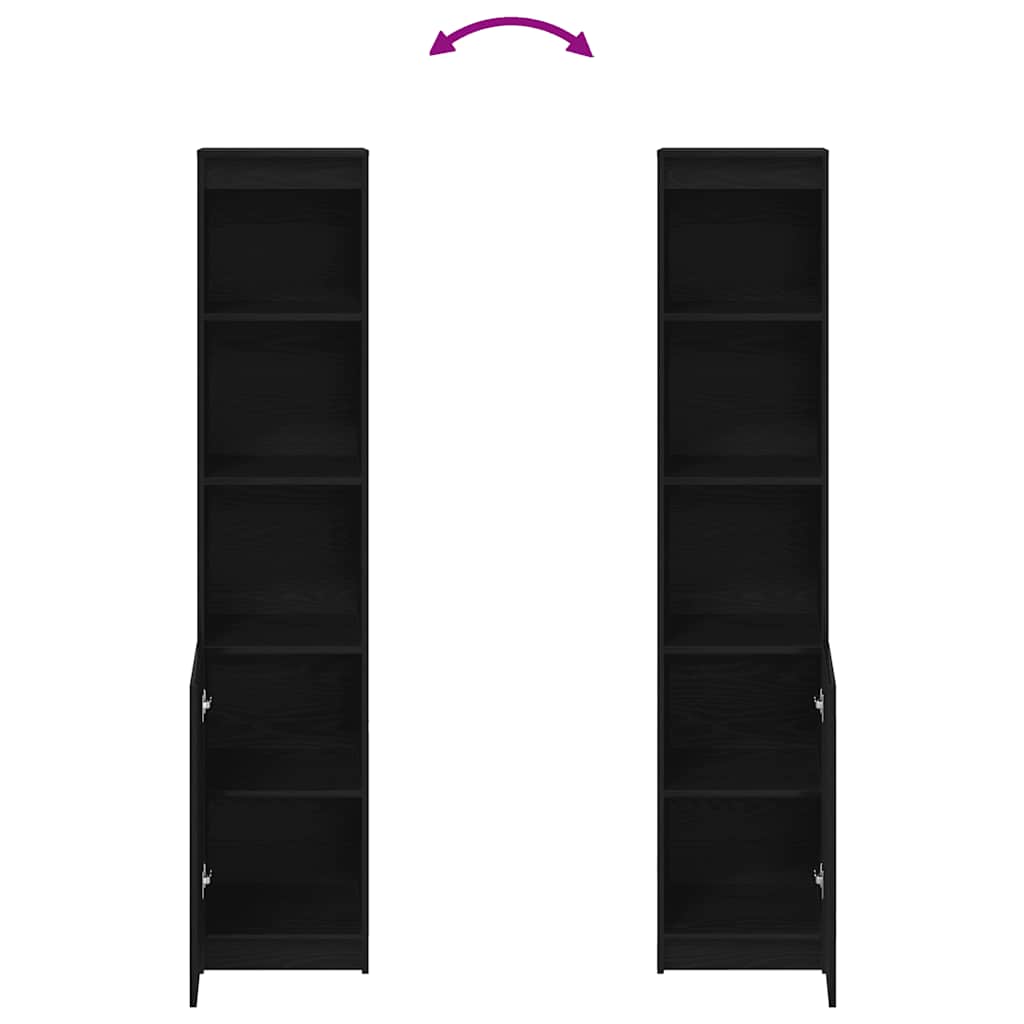 Highboard Schwarz Eichen-Optik 37,5x35x180 cm Holzwerkstoff