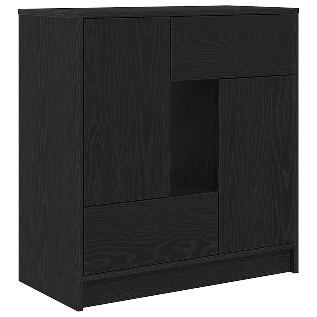 Sideboard mit Schubladen und Türen Schwarz Eichen-Optik