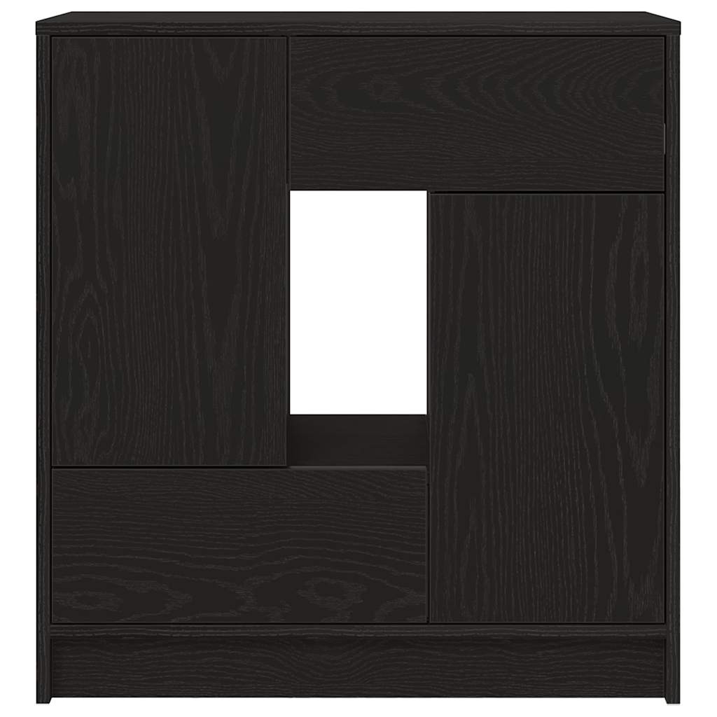 Sideboard mit Schubladen und Türen Schwarz Eichen-Optik