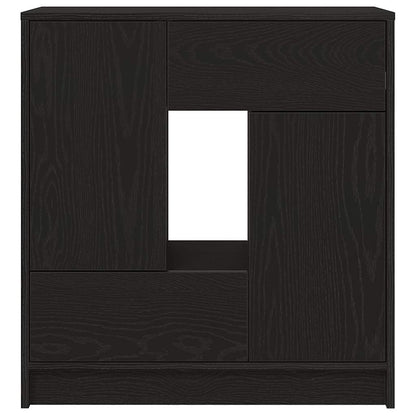 Sideboard mit Schubladen und Türen Schwarz Eichen-Optik