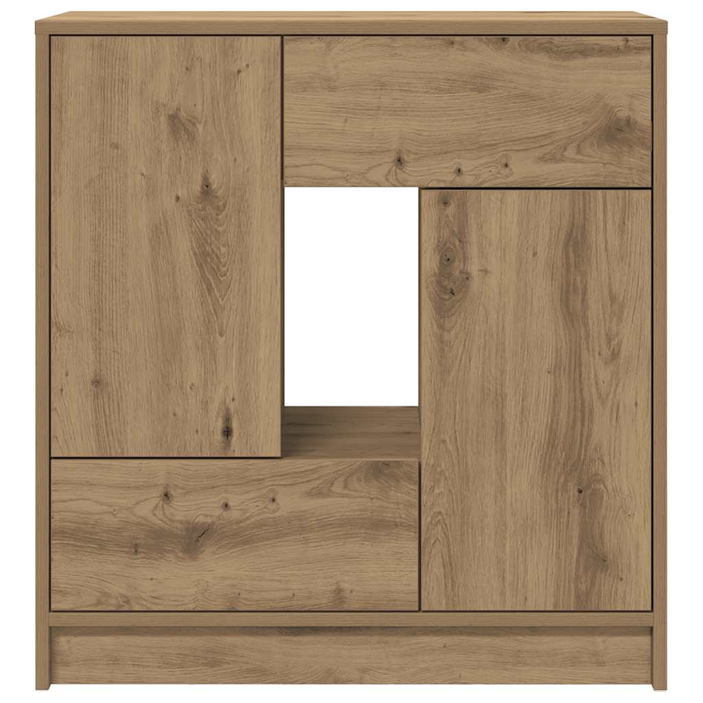 Sideboard mit Schubladen und Türen Artisan-Eiche 70,5x34x74,5cm