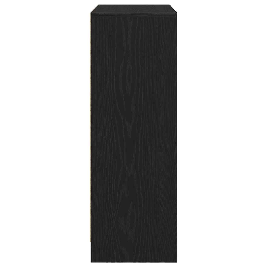 Sideboard mit Schubladen Türen Schwarz Eichen-Optik 73x31x90 cm