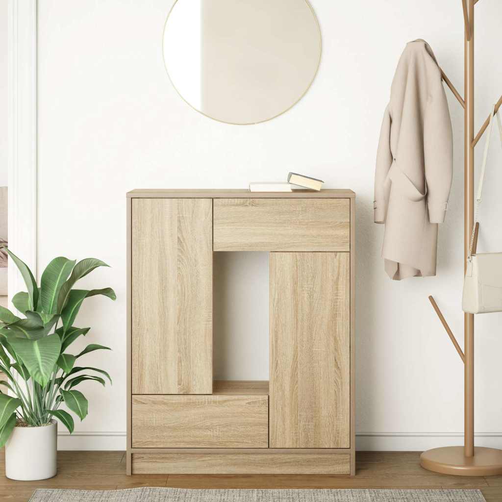 Sideboard mit Schubladen und Türen Sonoma-Eiche 73x31x90 cm