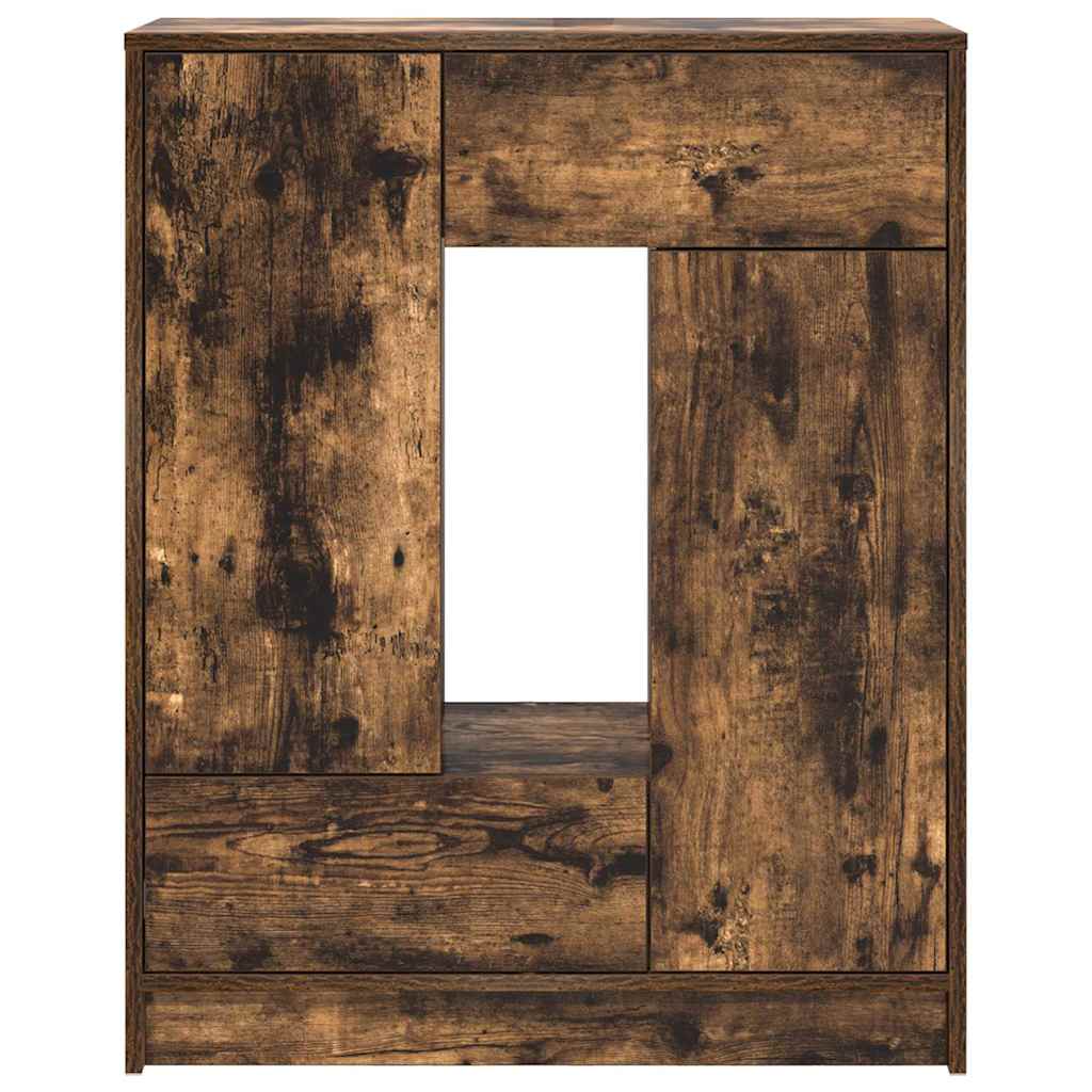 Sideboard mit Schubladen und Türen Räuchereiche 73x31x90 cm