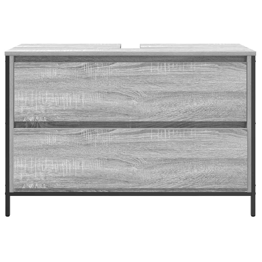 Waschbeckenunterschrank mit Schubladen Grau Sonoma 90x34,5x60cm