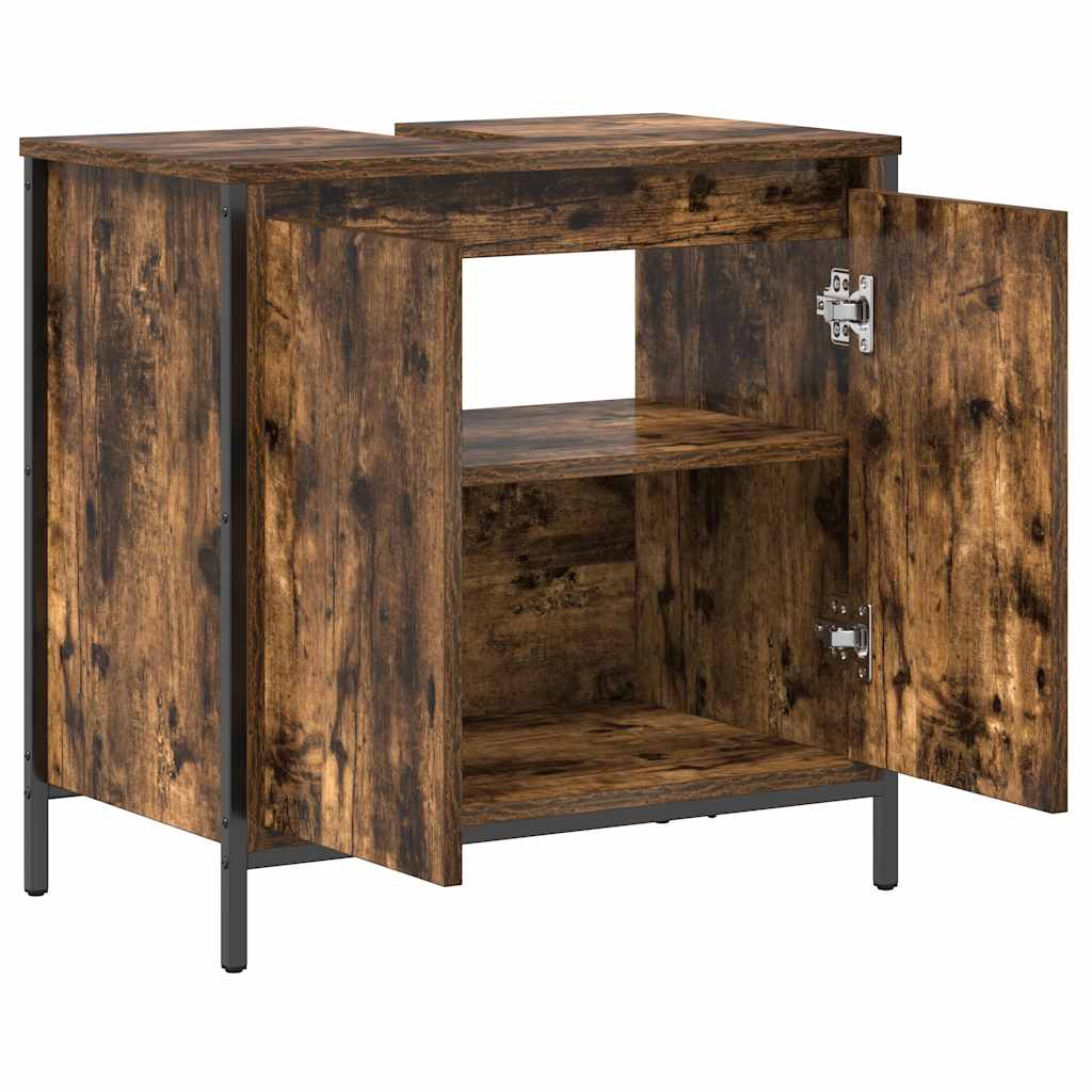 Waschbeckenunterschrank Räuchereiche 60x34,5x60 cm