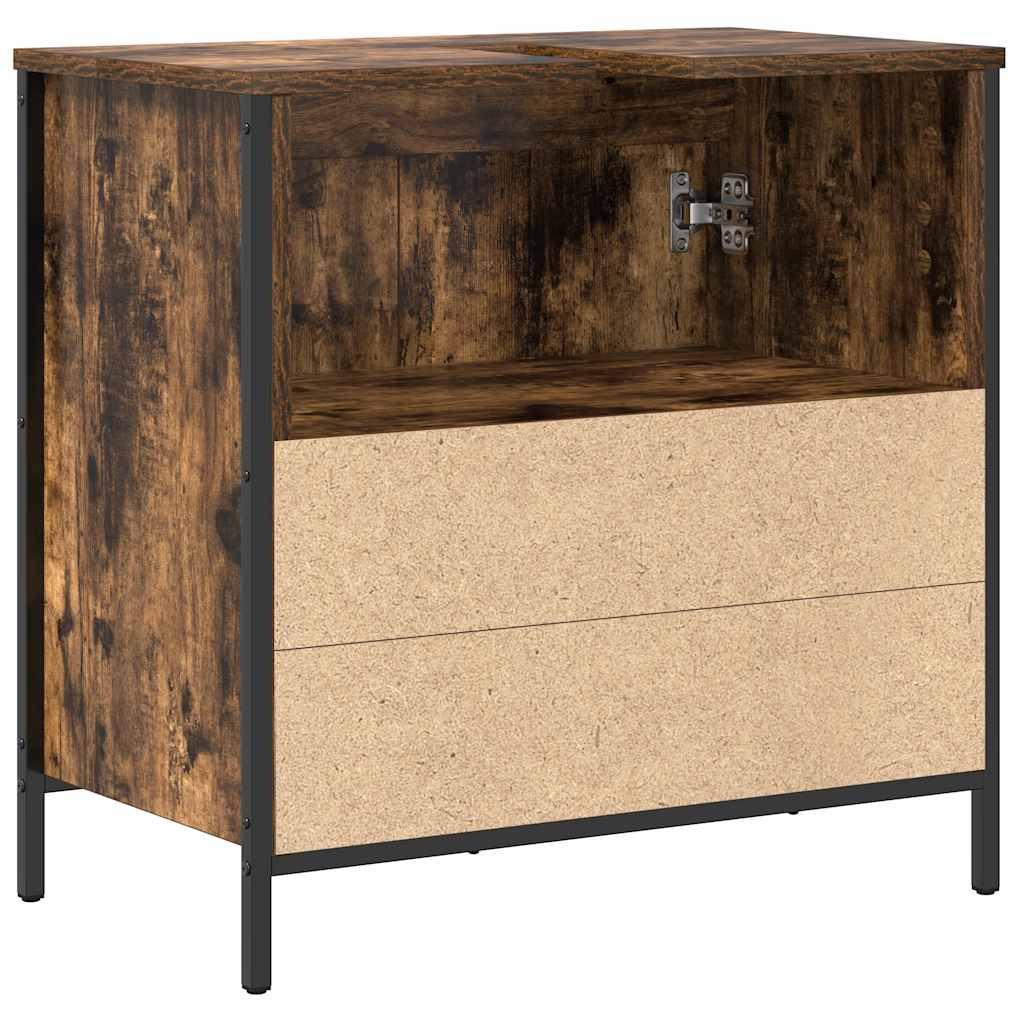 Waschbeckenunterschrank Räuchereiche 60x34,5x60 cm