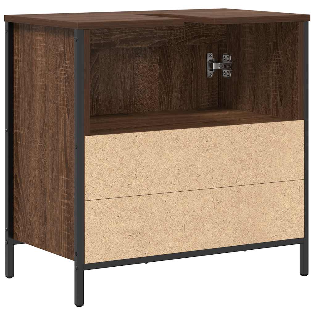 Waschbeckenunterschrank Braun Eichen-Optik 60x34,5x60 cm