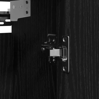 Bad-Wandschrank mit Spiegel Schwarz Eichen-Optik 60x21x60 cm