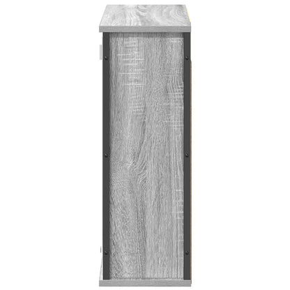 Bad-Wandschrank mit Spiegel Grau Sonoma 60x21x60 cm
