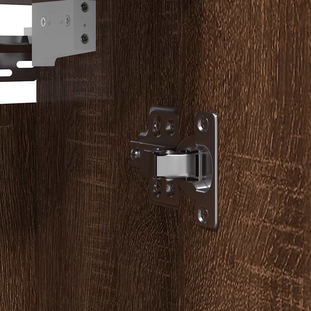 Bad-Wandschrank mit Spiegel Braun Eichen-Optik 60x21x60 cm