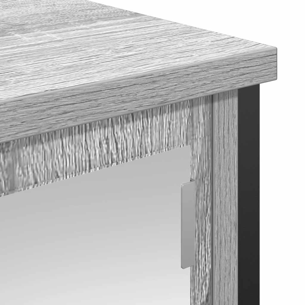 Bad-Wandschrank mit Spiegel Grau Sonoma 50x21x60 cm