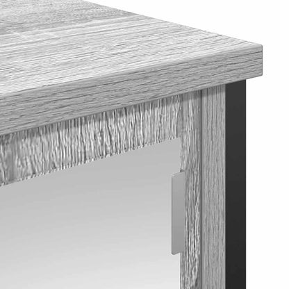 Bad-Wandschrank mit Spiegel Grau Sonoma 50x21x60 cm