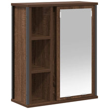 Bad-Wandschrank mit Spiegel Braun Eichen-Optik 50x21x60 cm