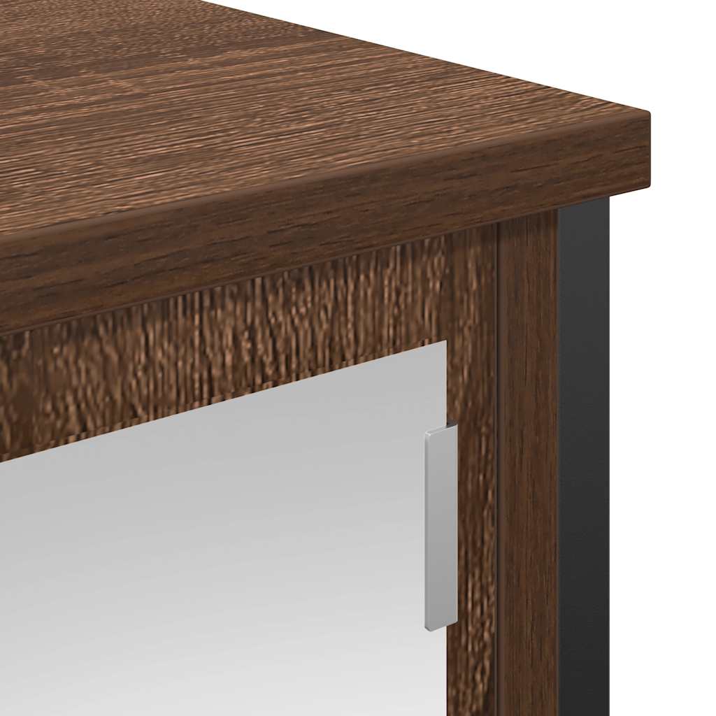 Bad-Wandschrank mit Spiegel Braun Eichen-Optik 50x21x60 cm