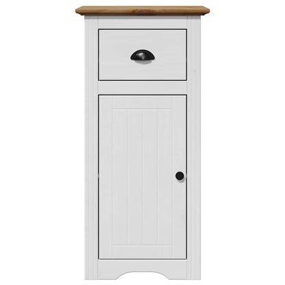 4-tlg. Badmöbel-Set BODO Weiß und Braun Massivholz Kiefer