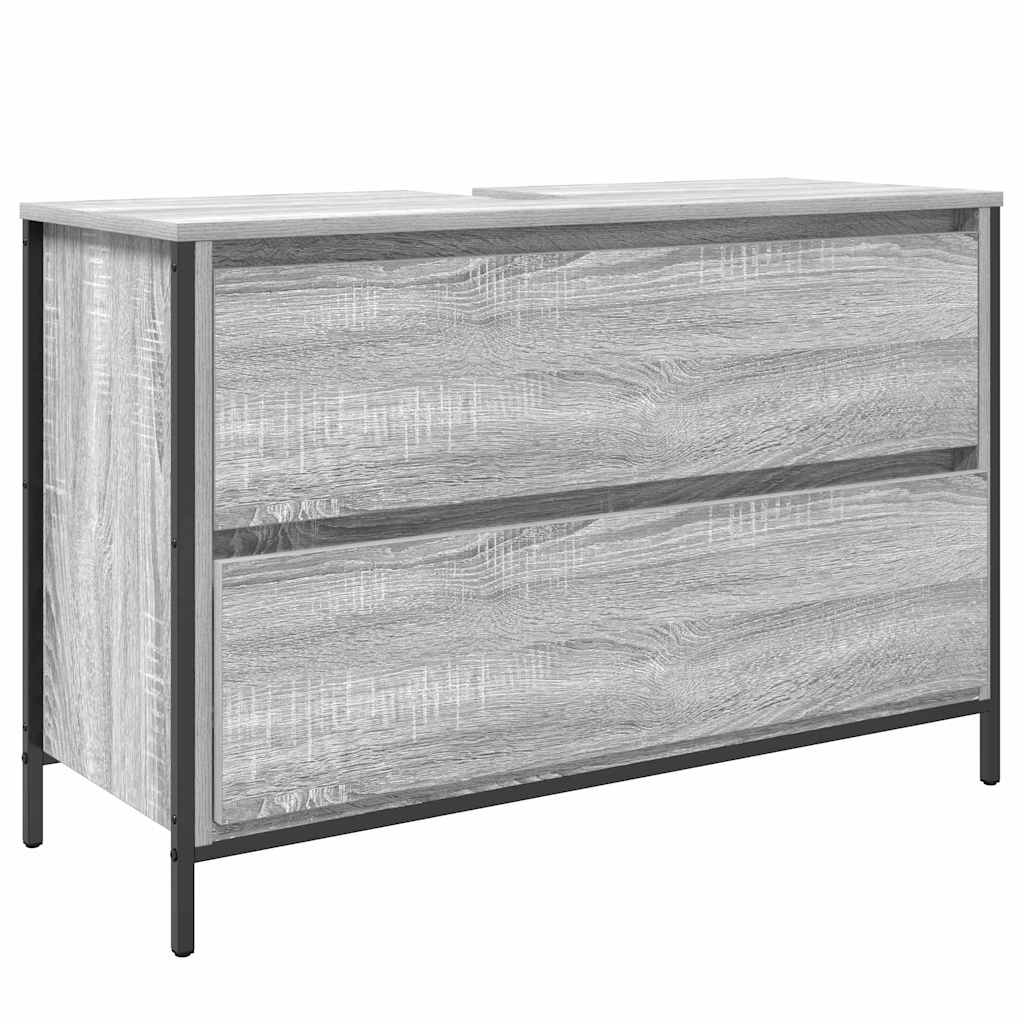 Badezimmermöbel Set mit Tür 3 pcs Grau Sonoma 90 x 34,5 x 60 cm