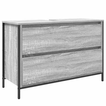 Badezimmermöbel Set mit Tür 3 pcs Grau Sonoma 90 x 34,5 x 60 cm