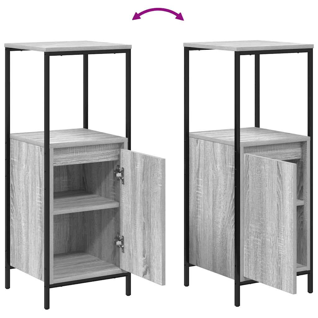 Badezimmermöbel Set mit Tür 3 pcs Grau Sonoma 90 x 34,5 x 60 cm