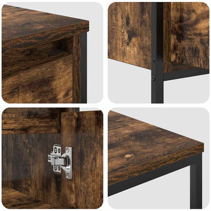 Badezimmermöbel Set mit Regal 3 pcs Rauchesche und Schwarz