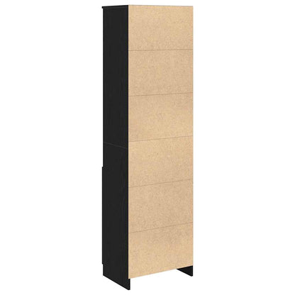 Highboard Schwarz Eichen-Optik 50x35x180 cm Holzwerkstoff