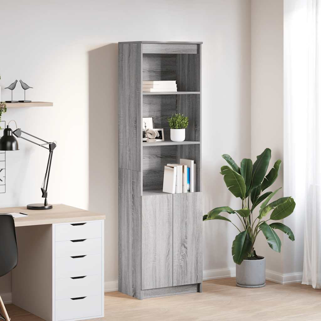 Highboard Grau Sonoma 50x35x180 cm Holzwerkstoff