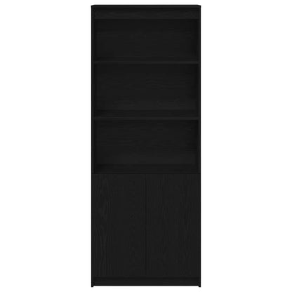 Highboard Schwarz Eichen-Optik 70x35x180 cm Holzwerkstoff