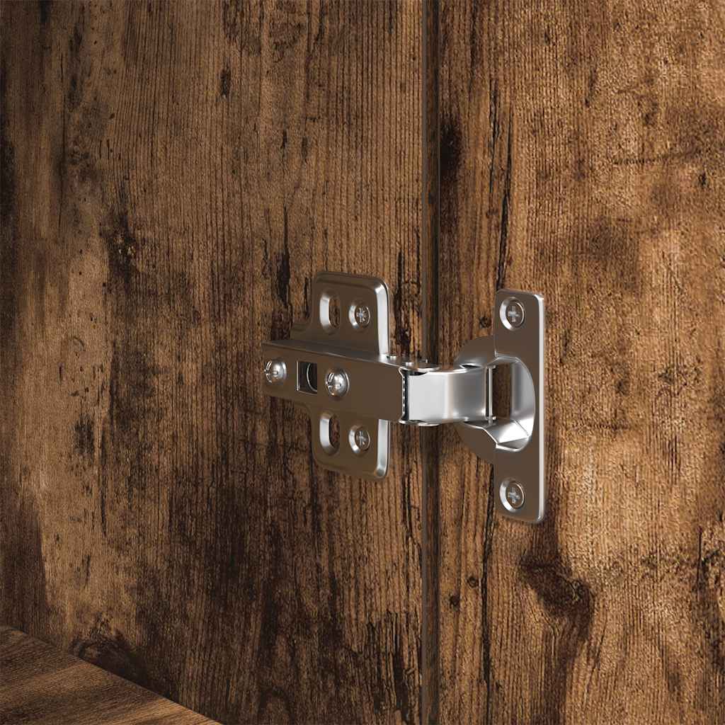 Highboard Räuchereiche 70x35x180 cm Holzwerkstoff