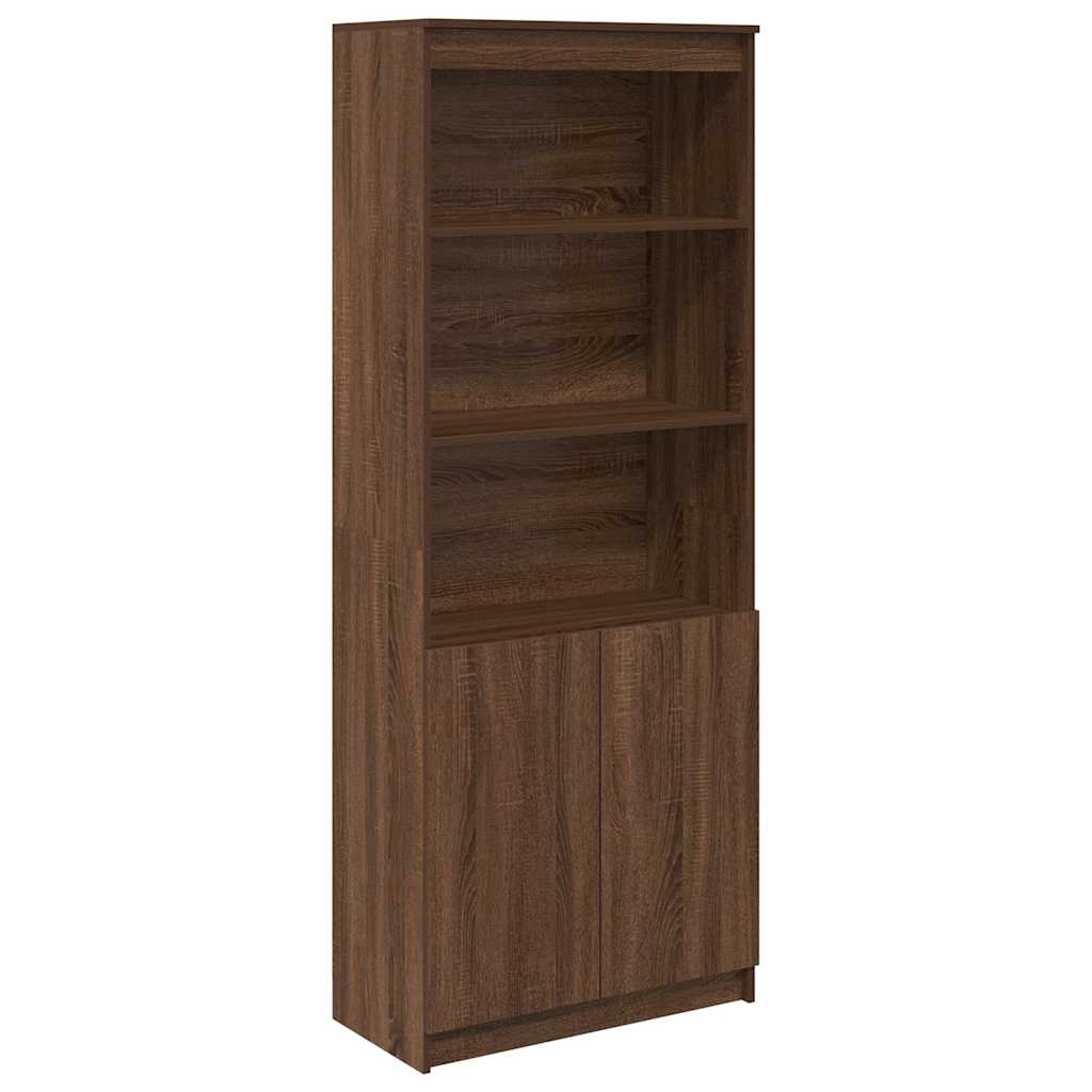 Highboard Braun Eichen-Optik 70x35x180 cm Holzwerkstoff