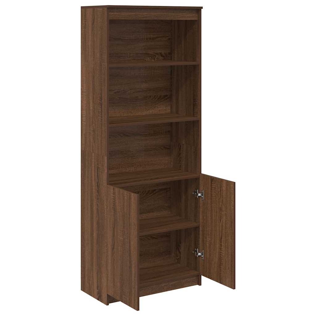 Highboard Braun Eichen-Optik 70x35x180 cm Holzwerkstoff