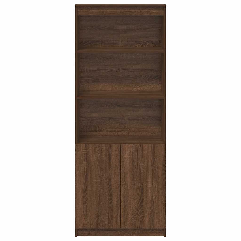 Highboard Braun Eichen-Optik 70x35x180 cm Holzwerkstoff