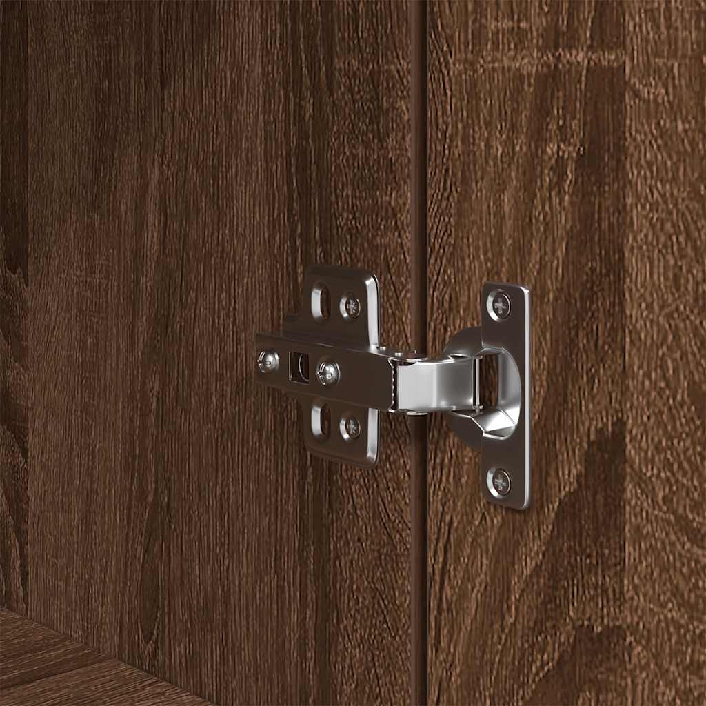 Highboard Braun Eichen-Optik 70x35x180 cm Holzwerkstoff